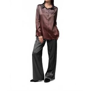 NEW MAX&MOI levy silk blouse in gradient chocolate